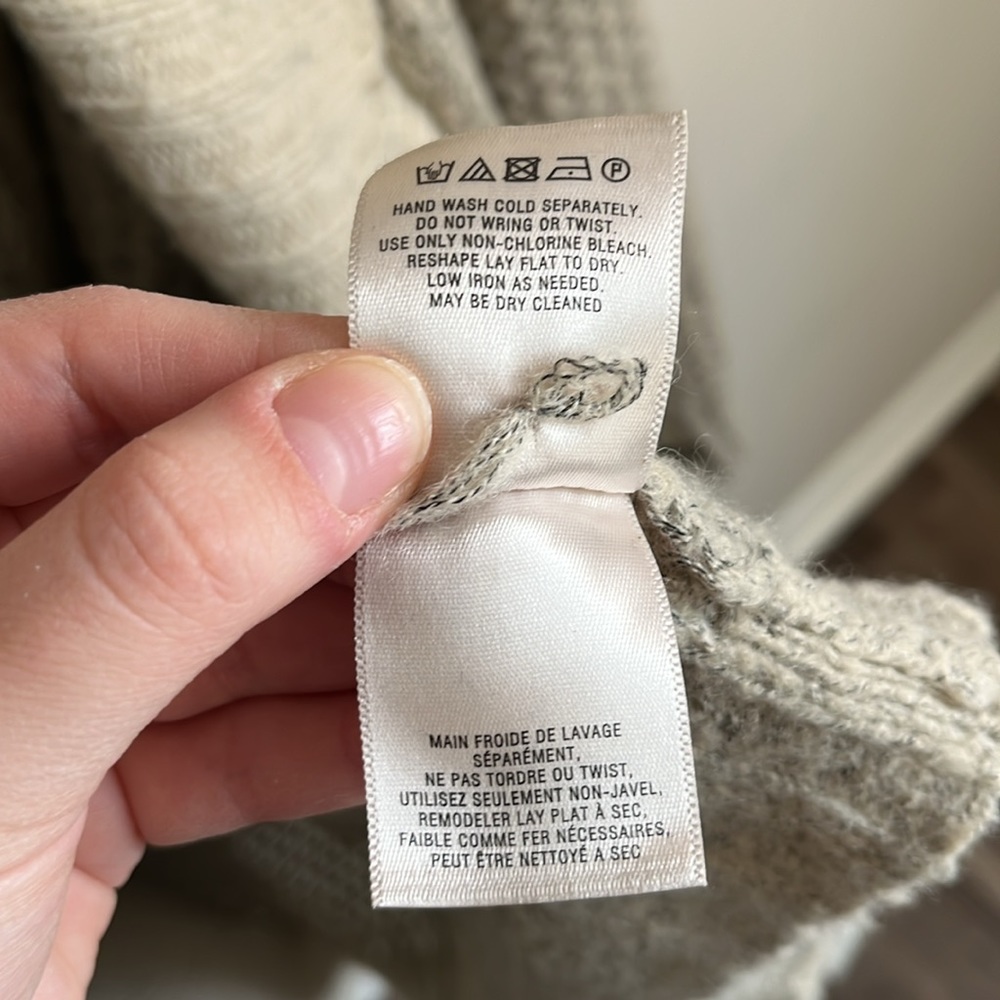 Sleeping on Snow Anthropologie Long Wool Blend Hooded Cardigan Duster Size M - Picture 5 of 9